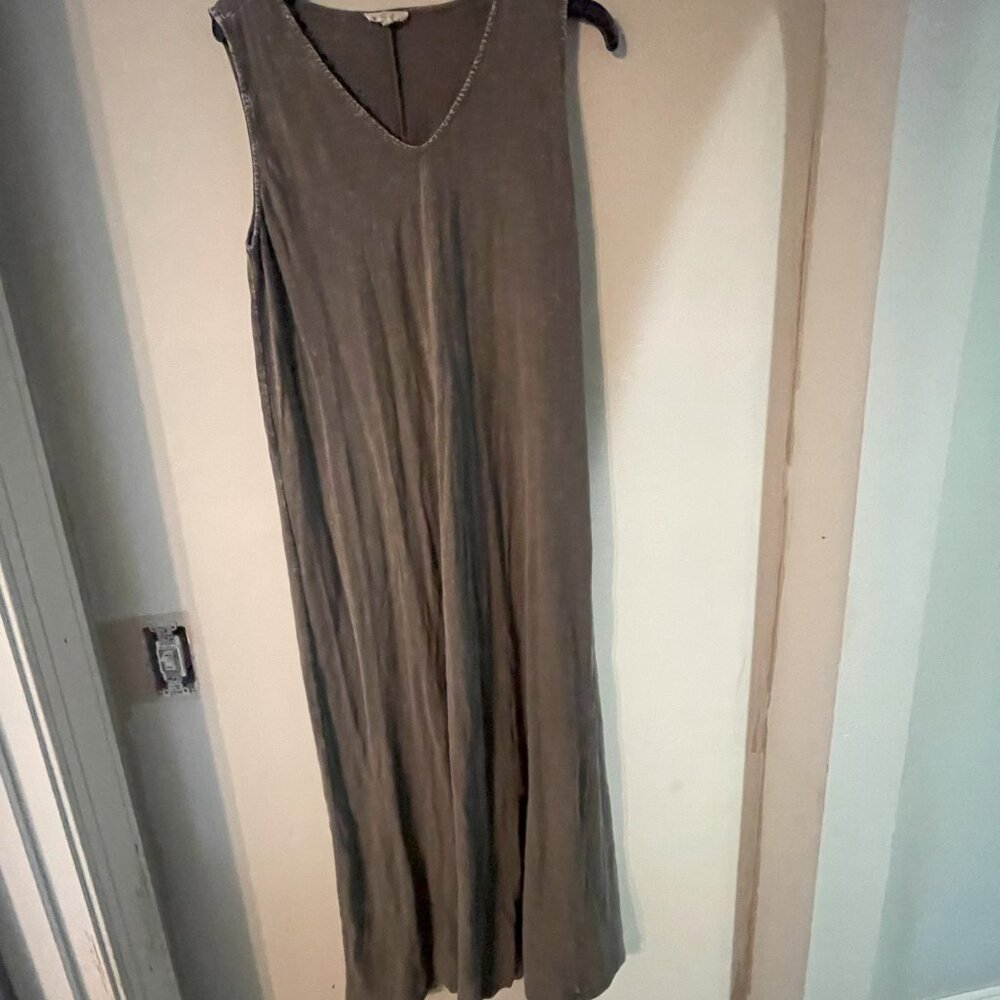 Easel Sleeveless Long Gray stonewash dress